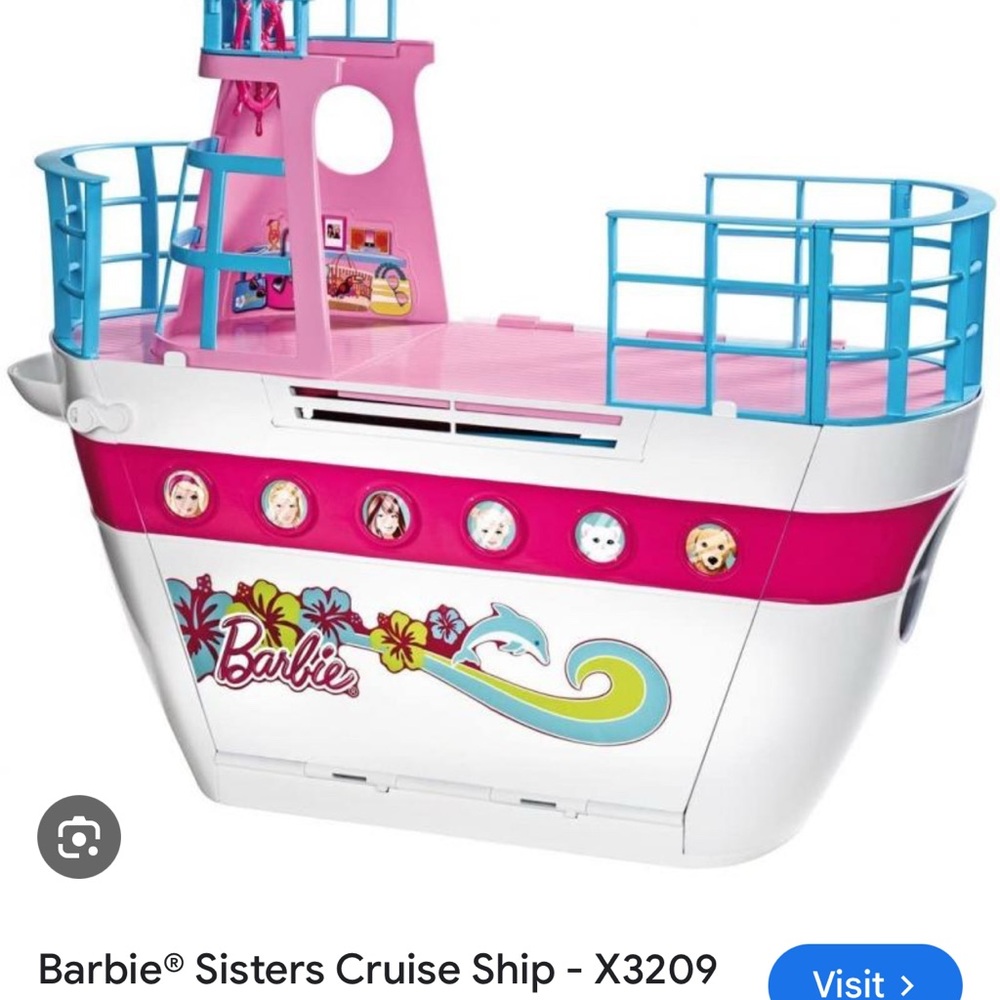 Barbie Cruise Ship - Pink, White, and Blue